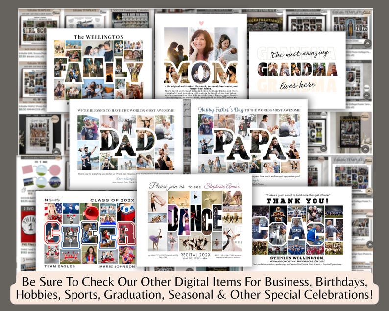 Editable CHEER Team Signing Frame Canva TEMPLATE Custom Sports Photo Collage Poster DIY Personalized Senior/Coach End of Year Autograph Gift image 10