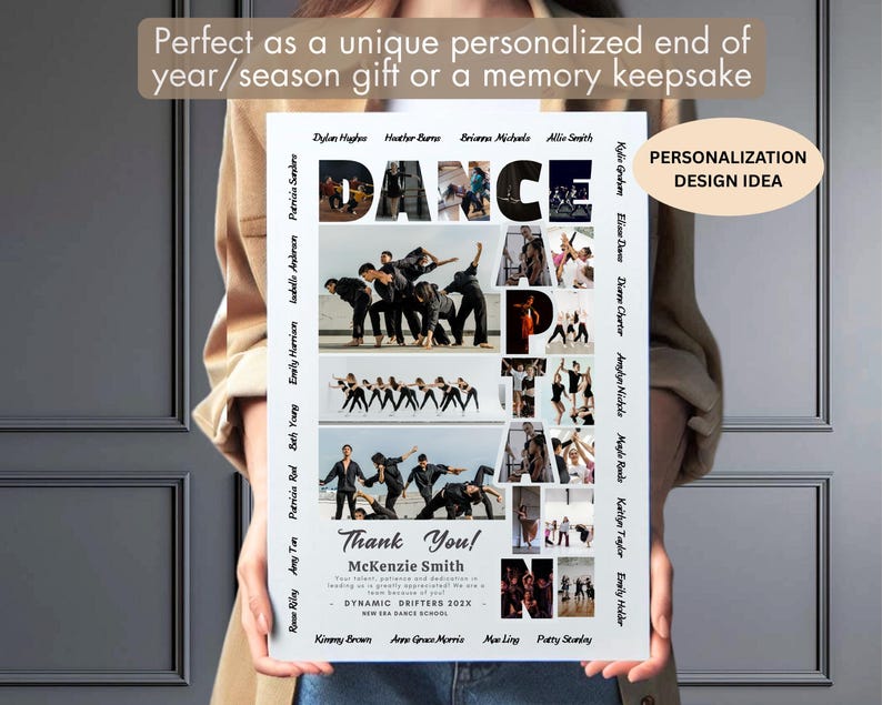 Dance CAPTAIN Photo Collage Word Frame Editable TEMPLATE Printable ...