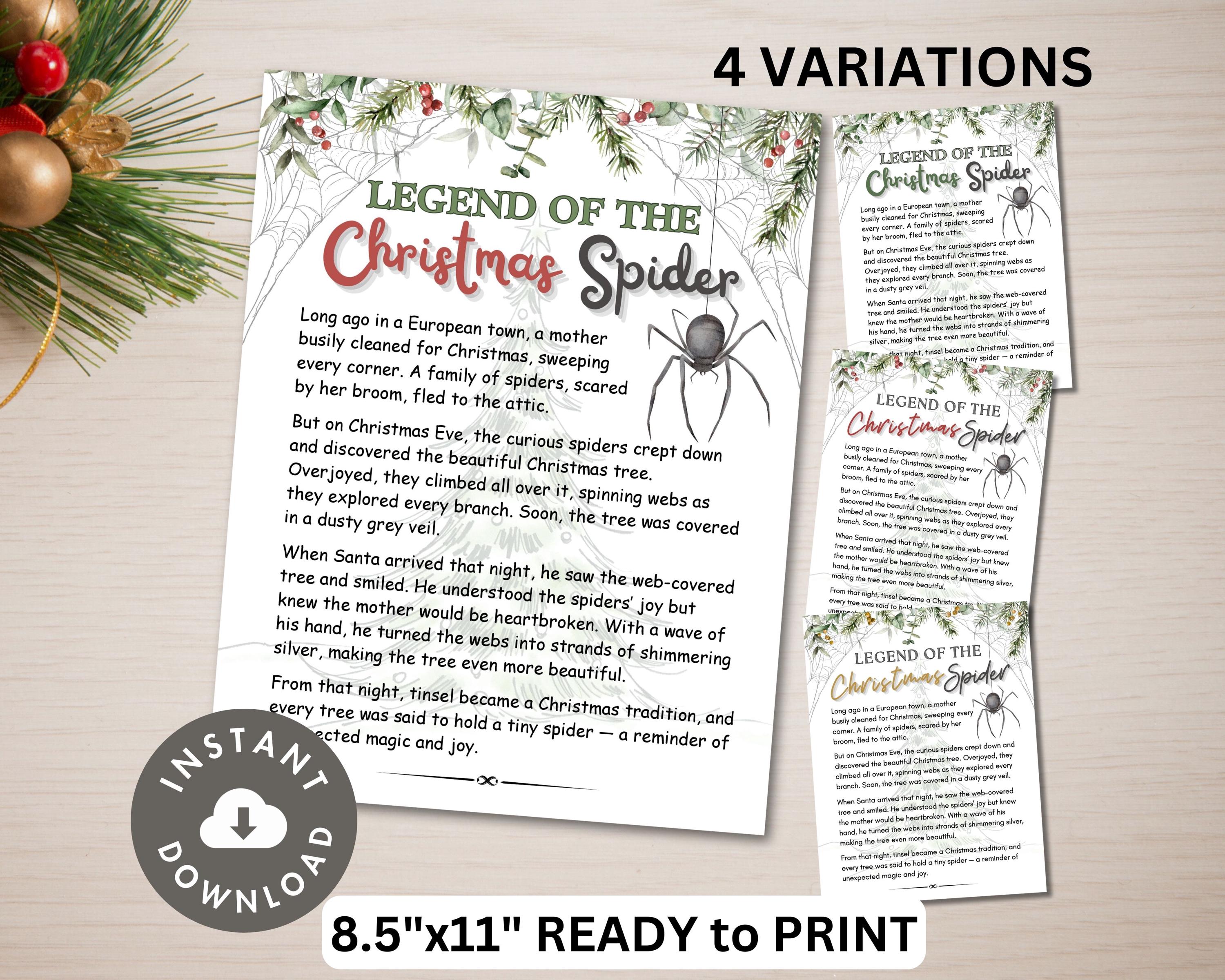printable legend of the christmas spider pdf print & jpg file