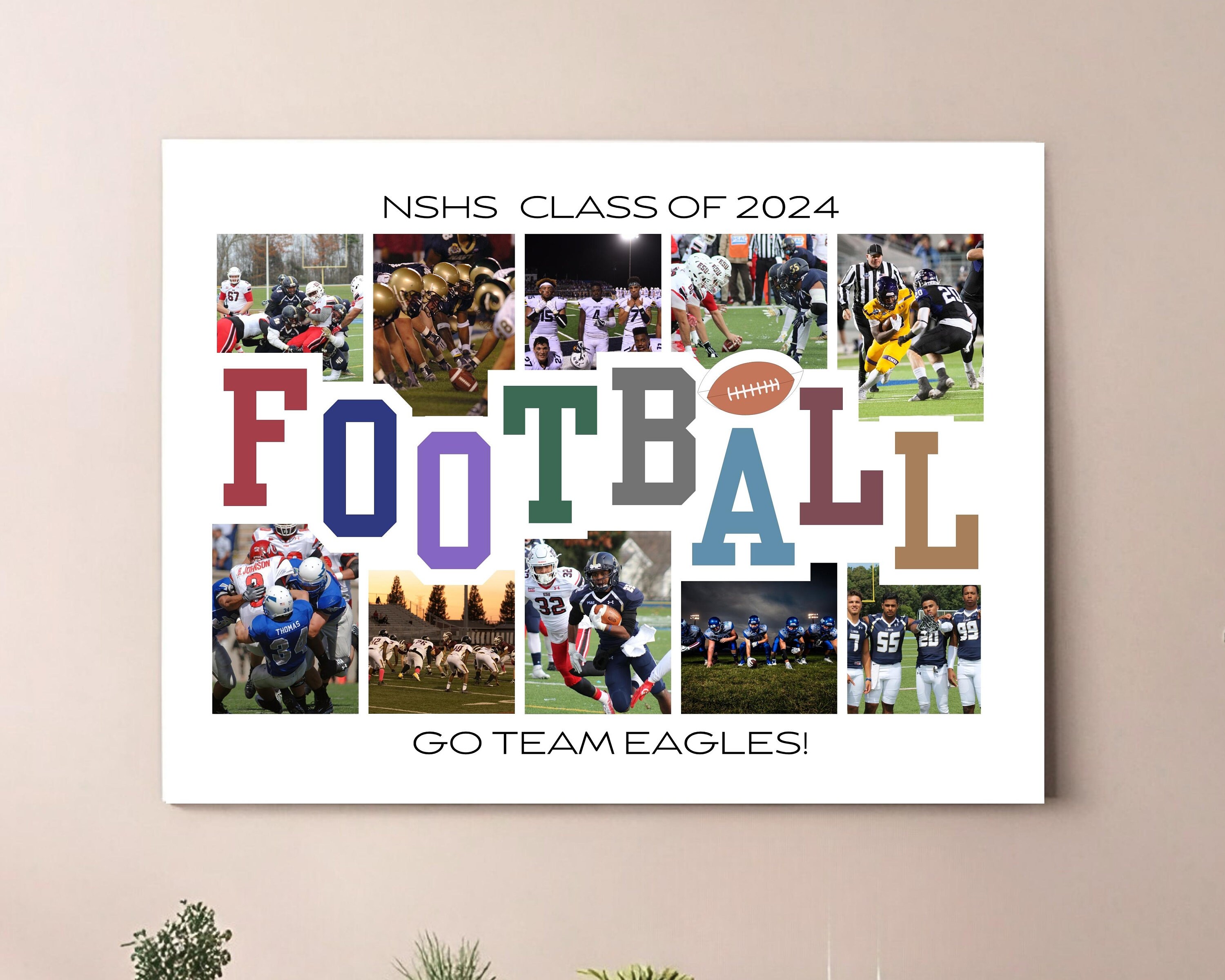 Editable 10-photo FOOTBALL Collage Canva TEMPLATE Sports Team - Etsy