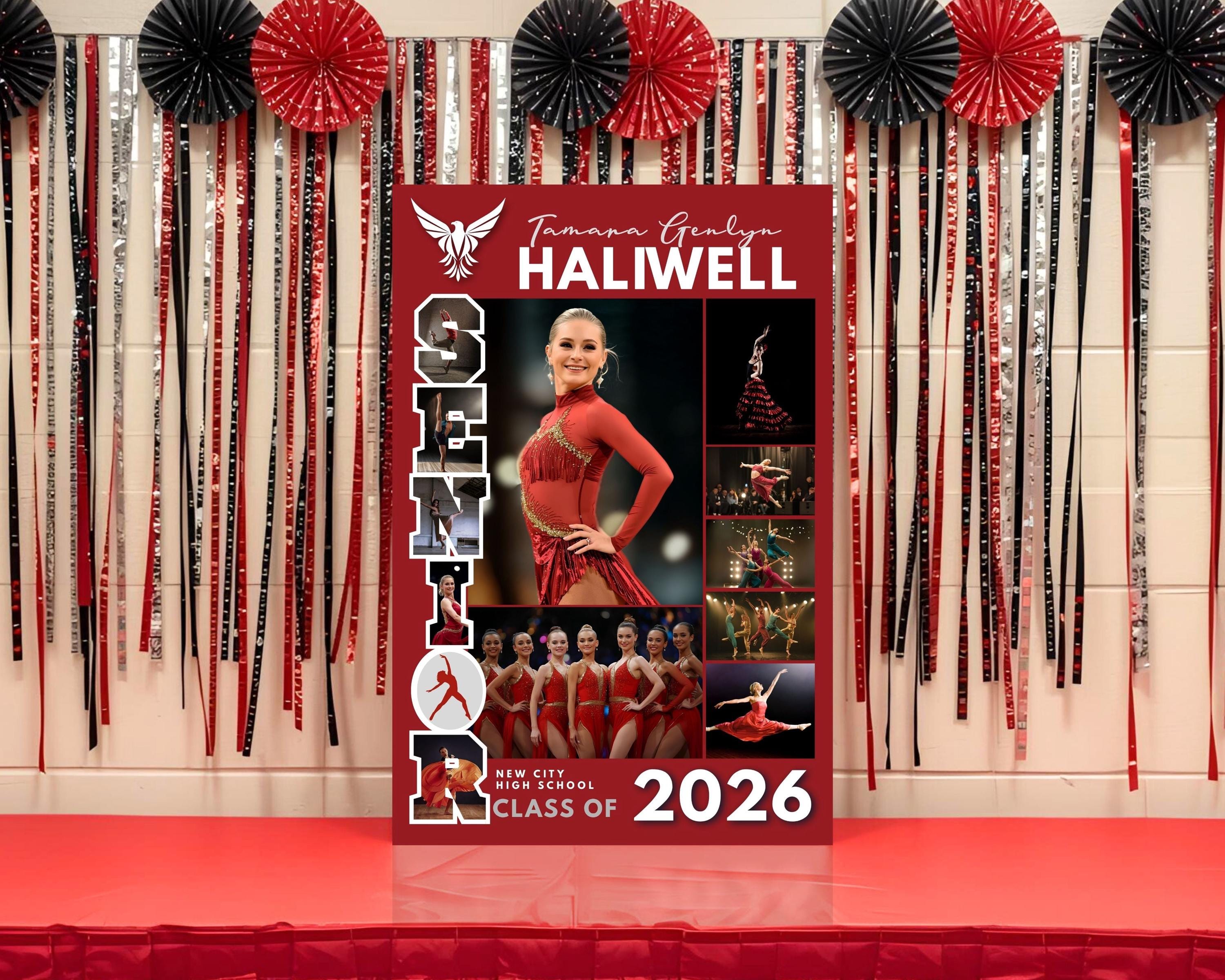 Dance SENIOR Photo Collage TEMPLATE Personalized Dancing Team Poster ...