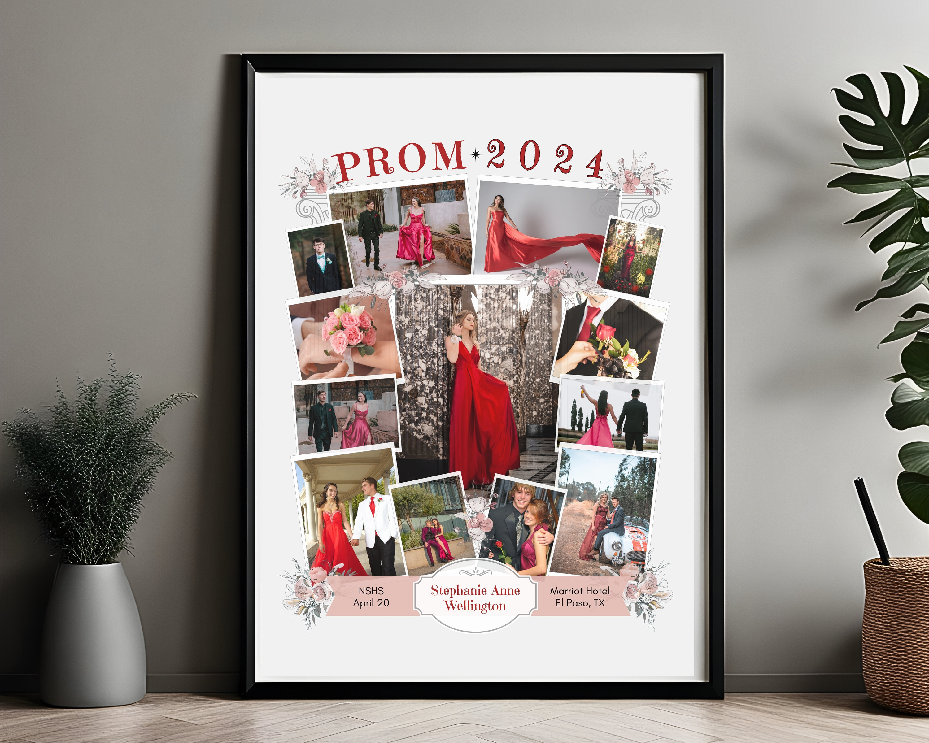 Frame Design Prom Editable PROM 2024 Photo Collage Poster TEMPLATE 13-picture DIY ...