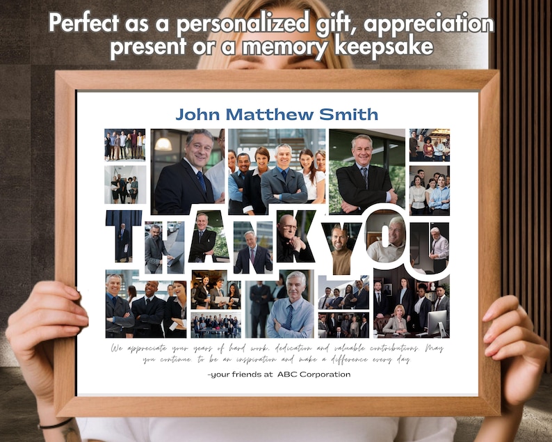 Editable THANK You Photo Collage Frame Canva TEMPLATE Printable Custom ...