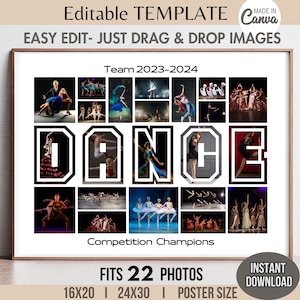 Dance Team Photo Collage Template: Customizable Canva Poster (Digital Download)