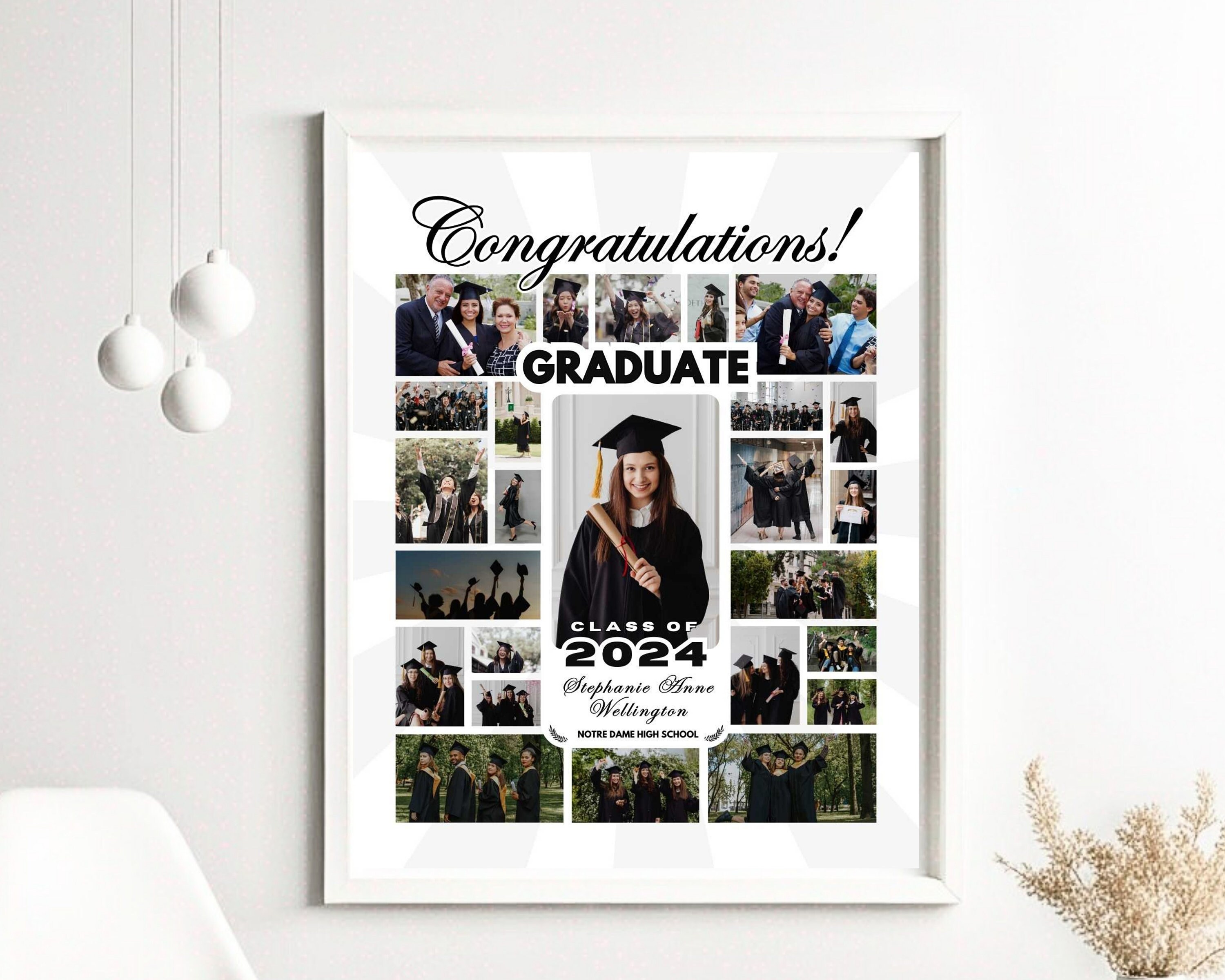 Editable 2024 GRADUATION Photo Collage Poster TEMPLATE, 25-picture ...