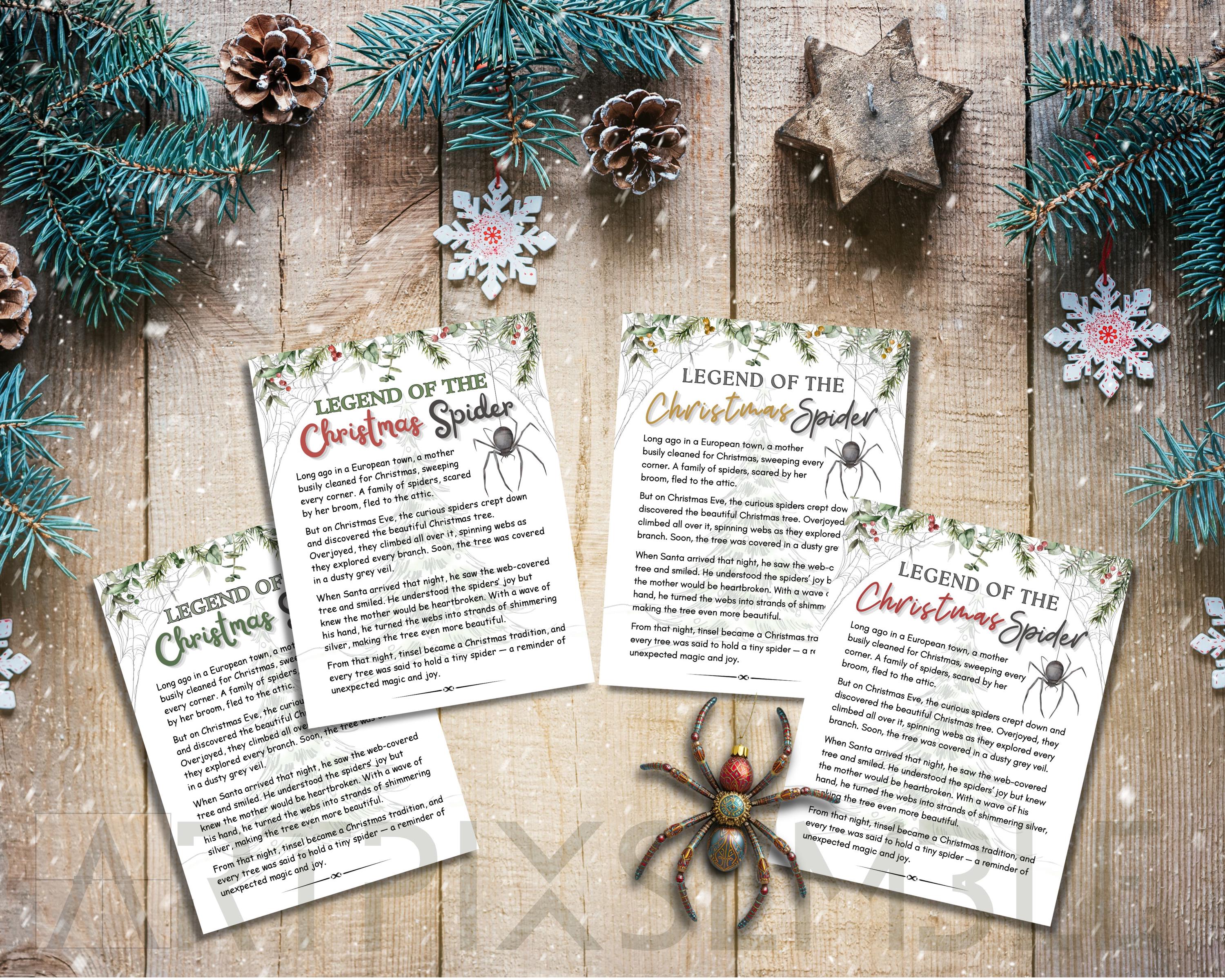 Printable Legend of the Christmas Spider PDF Print & JPG File Digital