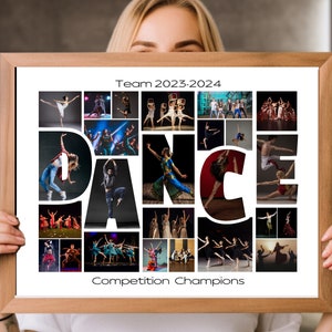 Contemporary DANCE Photo Collage Word Frame Canva TEMPLATE, Printable Dancing Team Poster, DIY Dancer/Teacher Gift, 8x10 Picture Keepsake