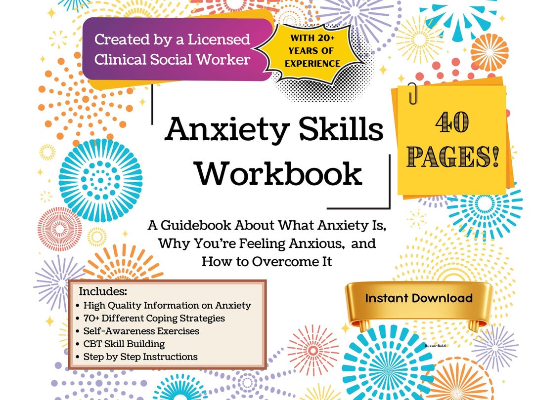 Anxiety Skills Workbook – CBT Coping Strategies, Therapy Tools (digital ...