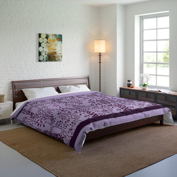 Bella's Comforter From Twilight - Purple plant floral bedding