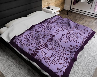 Bella Swan Lavender Plant Velveteen Plush Blanket