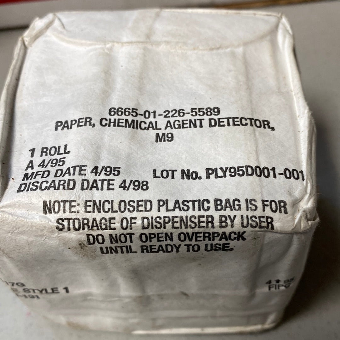 US Army Roll of M9 Chemical Agent Paper Detector Kit 11cc08 Etsy