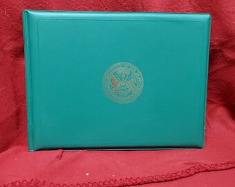 VINTAGE US Department of the Army Diploma Award Certificate Holder