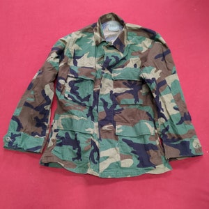 US Army Small Short BDU Woodland Camo Top Jacket Uniform (06s7)