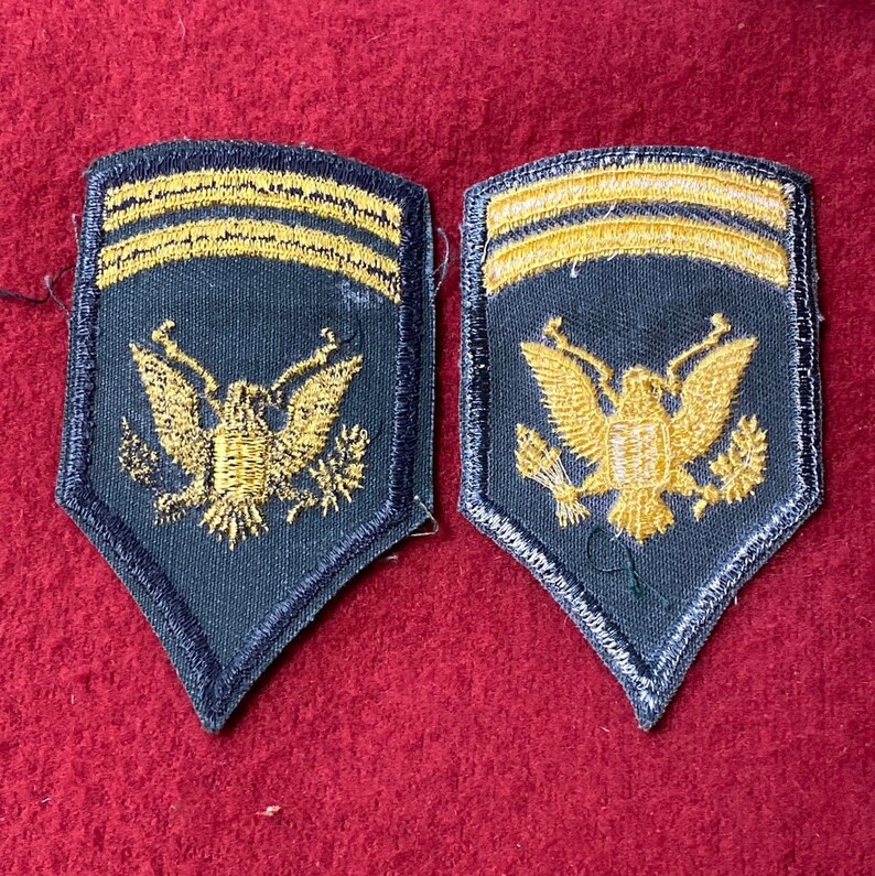SET OF VINTAGE Us Army Specialist Golden Eagle Rank Patch Sewon