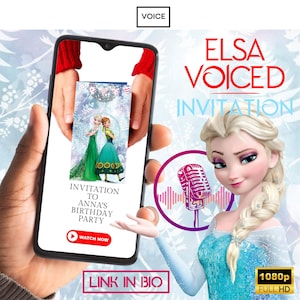 Vídeo de convite de aniversário com voz de Elsa, convite de aniversário congelado, realmente a voz de Elsa, Idina Menzels