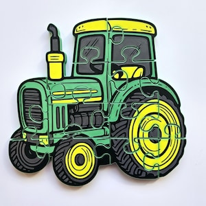 Tractor 3D Printed Jigsaw Puzzle, Chunky Puzzle, Educational Toy for Toddlers, Preschool, Montessori Learning, Floor Play, Birthday Gift
