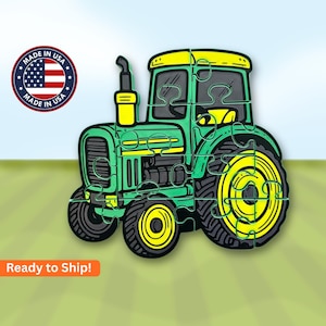 Tractor Puzzle, Toddler Montessori Toy, Chunky Puzzle, Educational Learning, Preschool Activity, Fine Motor Skill Development Game