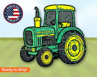 Tractor Puzzle, Toddler Montessori Toy, Chunky Puzzle, Educational Learning, Preschool Activity, Fine Motor Skill Development Game