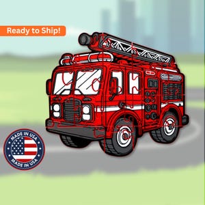 Firetruck 3D Printed Jigsaw Puzzle, Educational Play for Toddlers, Preschool, & Montessori Learning, Fire Truck Toy, Kids Birthday Gift,