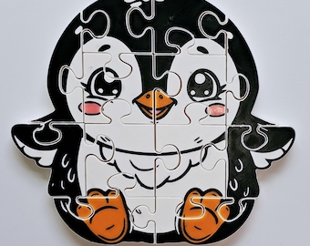 Penguin Jigsaw Puzzle, 3D-Printed Educational Toy for Montessori Play, Kindergarten or Preschool Learning