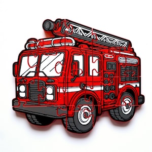 Firetruck Jigsaw Puzzle, 3D Printed Fire Engine, Educational Play for Toddlers, Kids Birthday Gift