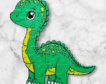 Sauropod Dinosaur 3D Printed Jigsaw Puzzle, Educational Toy for Learning, Preschool, Kindergarten or Montessori Play, Kid Birthday Gift Idea