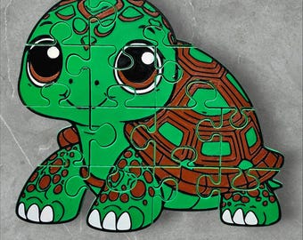 Turtle Jigsaw Puzzle, 3D-Printed Educational Toy for Kids & Toddlers, Montessori Learning, Screen-Free Play