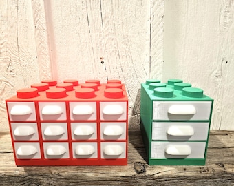 Stackable Organizer Drawers, Building Brick-Style Storage for Toys, Sewing, Craft or School Supplies, Decorative Organizers