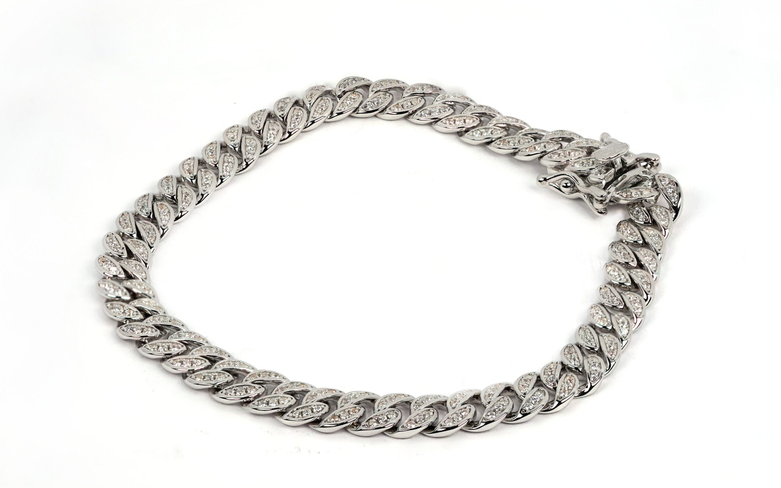 SILVER925 EYES S-CHAIN BRACELET/ブレスレット Sterling Silver Chain Bracelet Adorned With Dazzling Zircon
