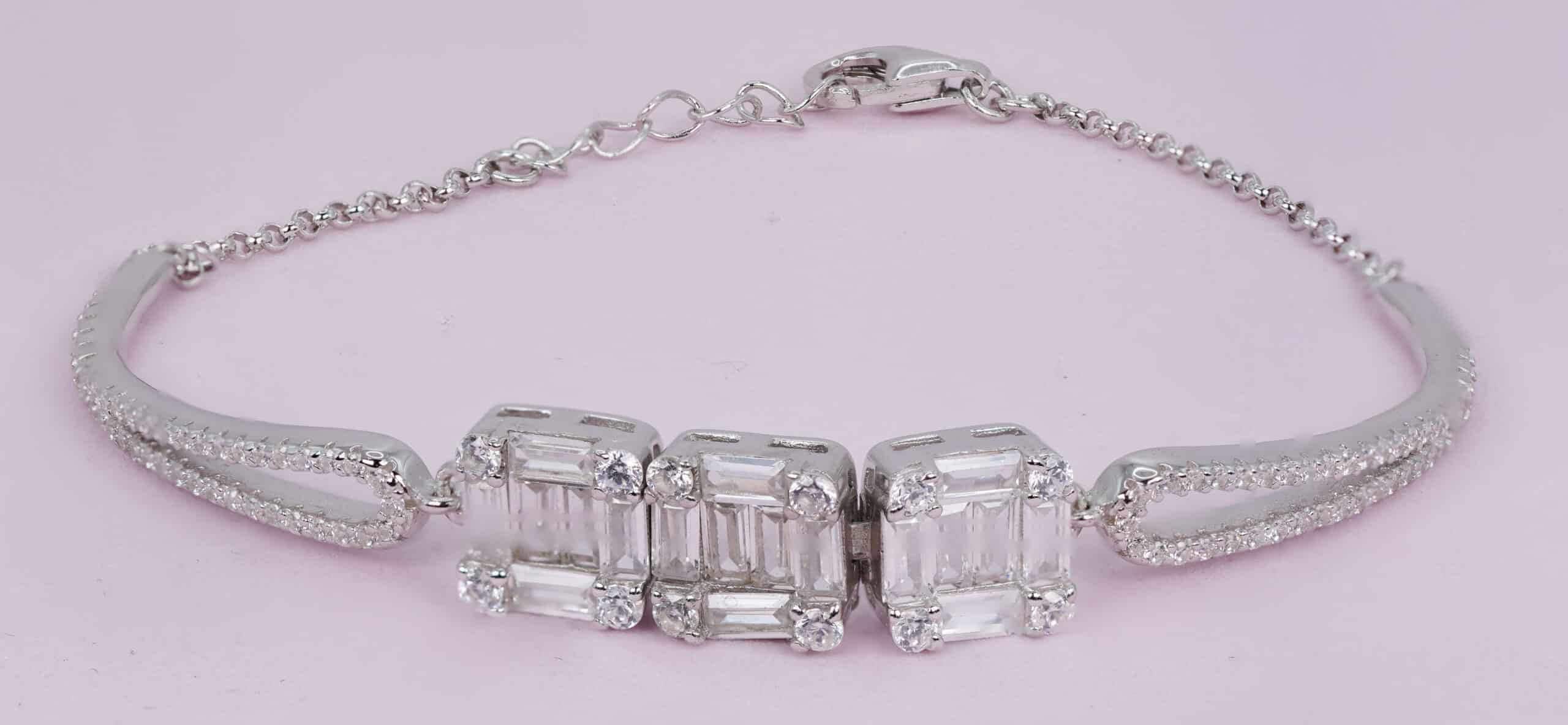 【SCENERITY】Square silver bracelet Swarovski Square Bracelet. Sterling Silver. - Etsy