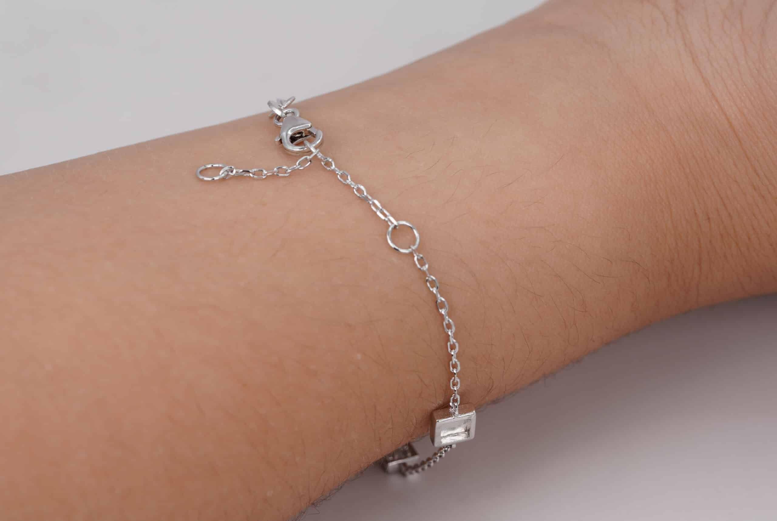 Stunning Sterling Silver Bracelet With 4 Unique Geometric