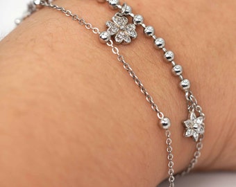 アクセサリー Qung Flower Bijou Acc Series(silver925) Blooming Flower CZ Necklace In 925 Sterling Silver – brd jewelry