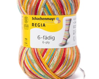 REIGIA Sockenwolle 150g Ringelsocken 6 -fach color 01125 * Strumpfwolle Schachenmayr