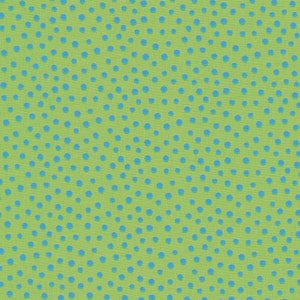 Könnte beinhalten: Ein grüner Hintergrund mit einem sich wiederholenden Muster aus blauen Kreisen.