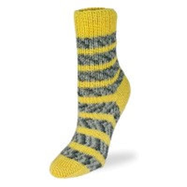 Sockenwolle FLOTTE SOCKE Sockenwolle 4-fach 100g Perfect Stripes gelb 1170 * Strumpfwolle Rellana