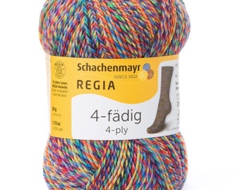 REGIA Sockenwolle 50g Multicolor Wolle 4-fach color 04068 * Strumpfwolle Schachenmayr