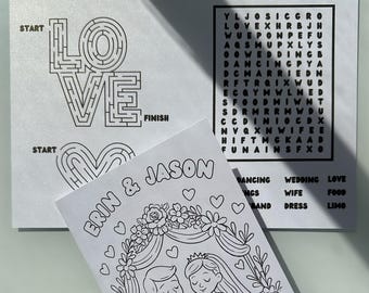 Kids Wedding Activity Sheet/Book Template