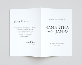 Modern Wedding Ceremony Program Template