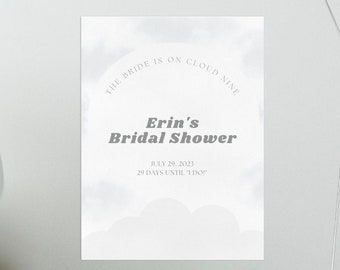 On Cloud Nine Bridal Shower Welcome Sign Template