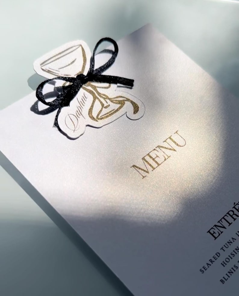Daphne Dinner Champagne Name Tag Template - Etsy