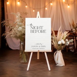Modern &quot;The Night Before&quot; Welcome Sign Template