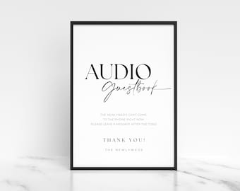 Modern Black&White Audio Guestbook Template
