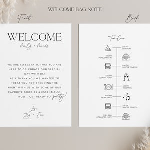 Modern Welcome Bag Guest Note