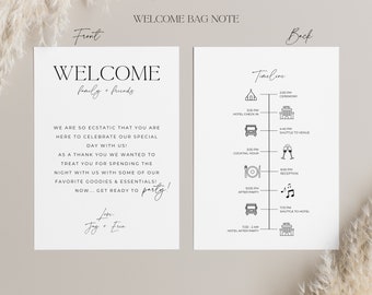 Modern Welcome Bag Guest Note