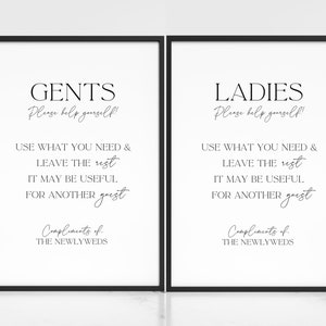 Modern Black&White Printable Bathroom Sign Template
