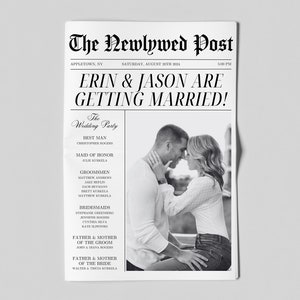 Plantilla de periódico de bodas