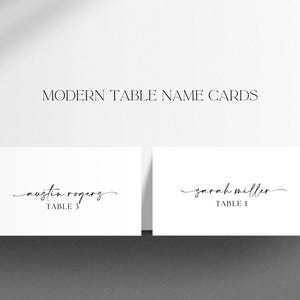 Plantilla de tarjeta con nombre para asignación de mesa