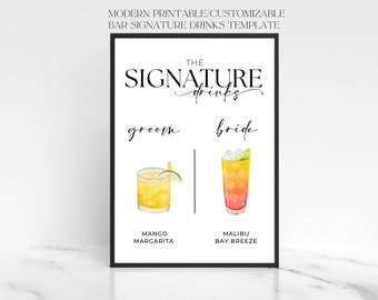 Modern Printable Signature Drinks Template