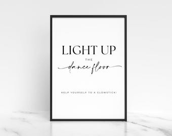 Modern Black&White Glowstick Sign Template