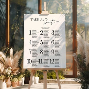 Modern Simplistic Black&White Seating Chart Template
